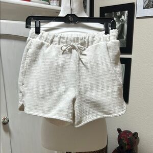 Vans Cream High Waist Shorts with Distressed Hem Size XS